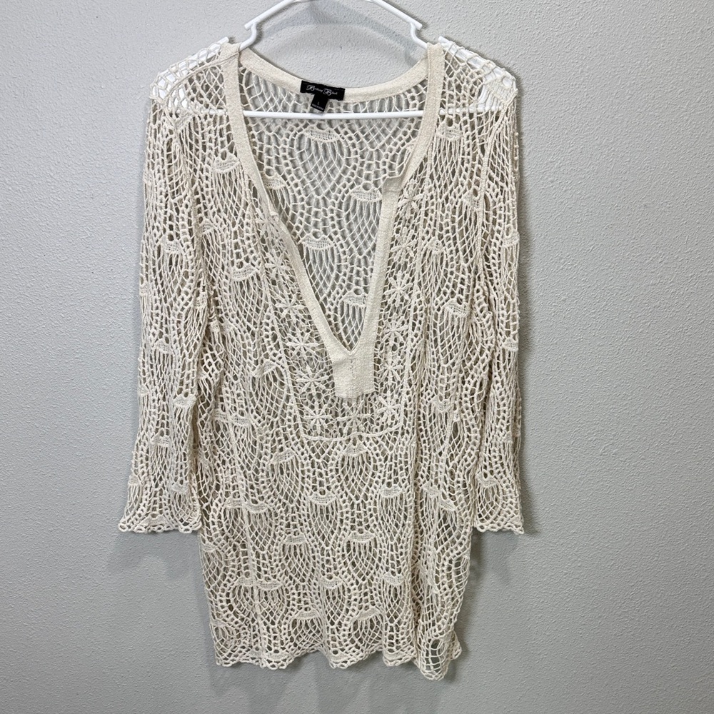 Brittany Black Ivory Crochet Swim Cover-Up‎